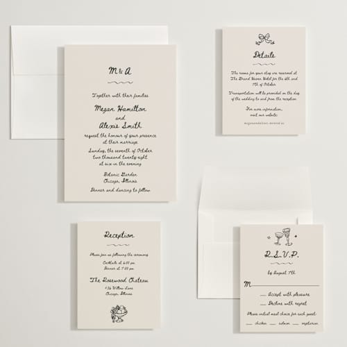 This is a lace wedding invitations with standard by Cass Loh called simple monogram printing on signature in grand