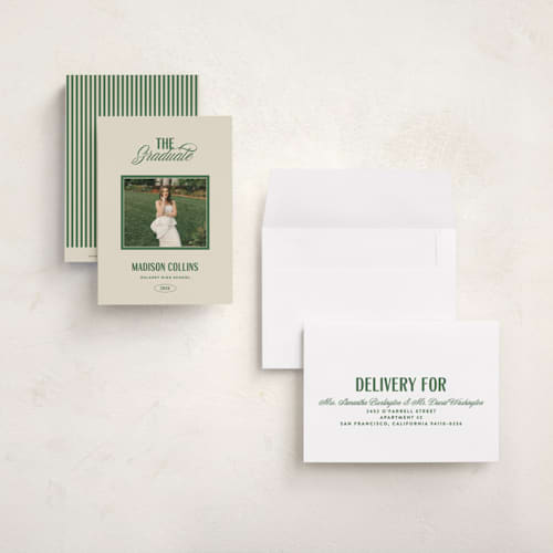 This is a butter graduation announcements with standard by Erin L. Wilson called the headliner printing on signature in petite