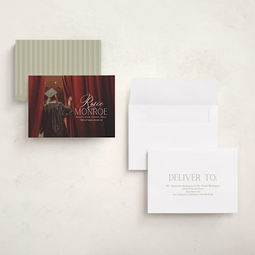 This is a cotton graduation announcements with standard by Oscar and Emma - Karly Depew called classic allure printing on signature in petite