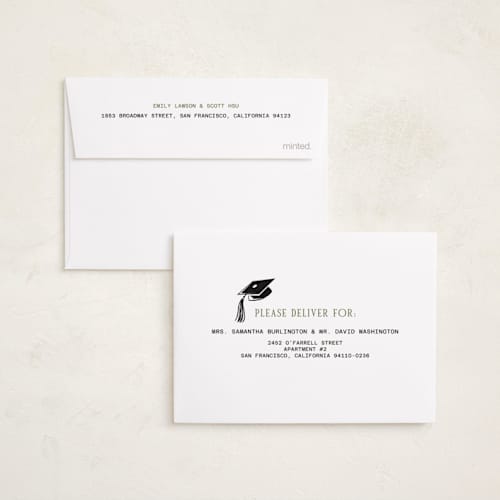 This is a pine graduation announcements with standard by Sherley Ferreira called stripes of success printing on signature in petite