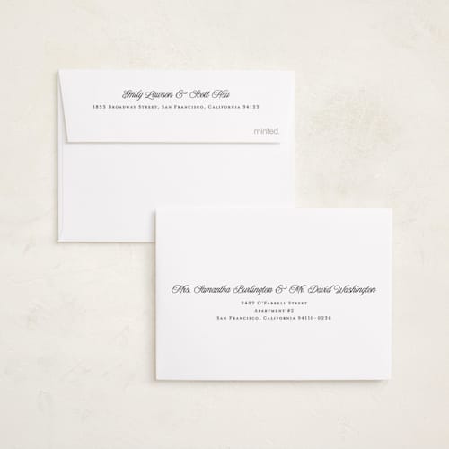 This is a powder graduation announcements with standard by Kampai Designs called gingham printing on signature in petite