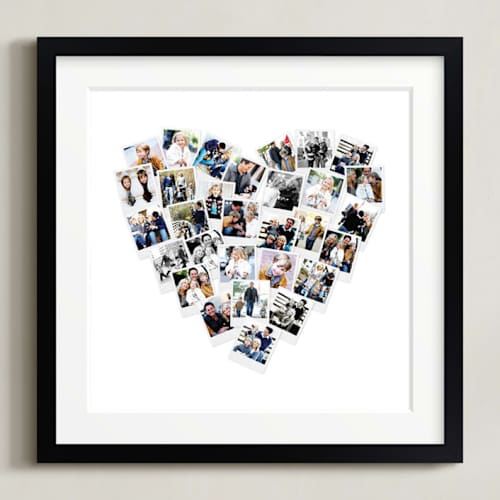 This is a black frame photo art by Minted called matted framed photo: heart snapshot (16" printing on deluxe art in matted 16x16