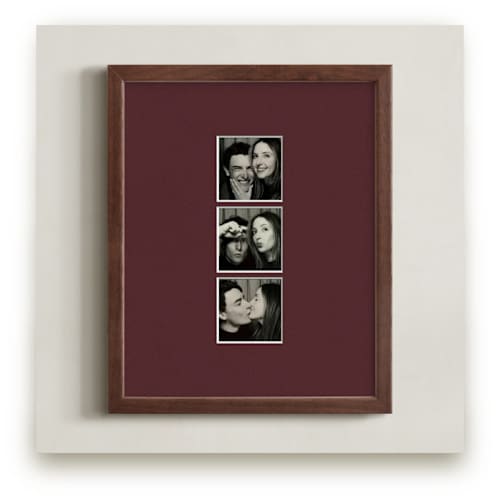 This is a burgundy photo art by Minted called matted framed photo: photostrip burgundy mat (8" x 10") printing on signature in matted 8x10