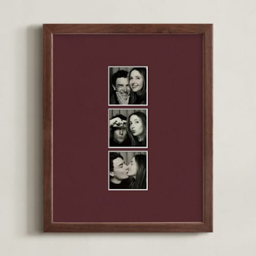 This is a burgundy photo art by Minted called matted framed photo: photostrip burgundy mat (8" x 10") printing on signature in matted 8x10