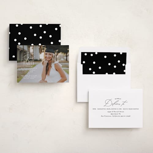 This is a cotton graduation invitations with standard by Creo Study called classic party printing on recycled smooth signature in standard