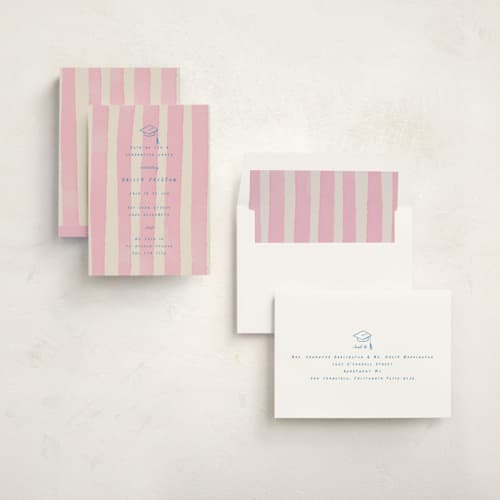 This is a cherry blossom graduation invitations with standard by Jessica Yeo called daydreams and doodles printing on signature in standard