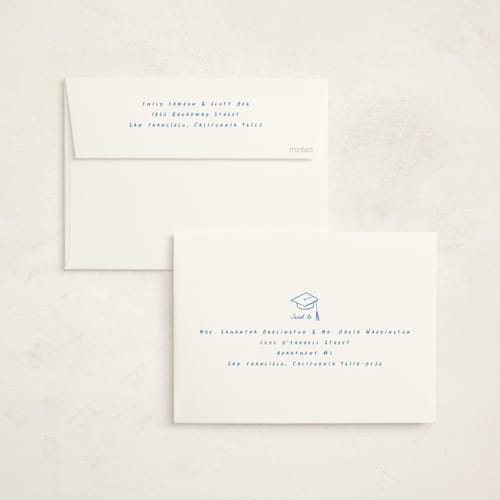 This is a cherry blossom graduation invitations with standard by Jessica Yeo called daydreams and doodles printing on signature in standard