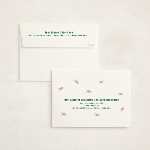 This is a roses graduation invitations with standard by Inkblot Design called capped printing on signature in standard