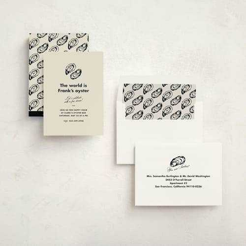 This is a caviar graduation invitations with standard by Megan Davis called oyster printing on signature in standard