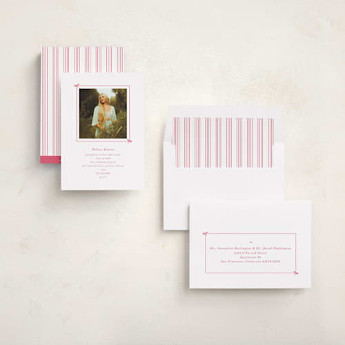 This is a peony graduation invitations with standard by Baumbirdy called photobook printing on recycled smooth signature in standard
