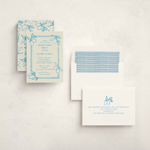 This is a ocean graduation invitations with standard by Pati Cascino called mediterraneo printing on signature in standard