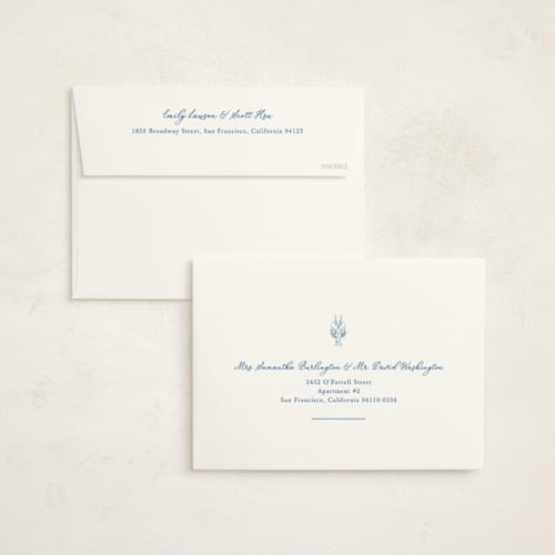 This is a marine graduation invitations with standard by Lucrecia Caporale called easide serenade printing on signature in standard