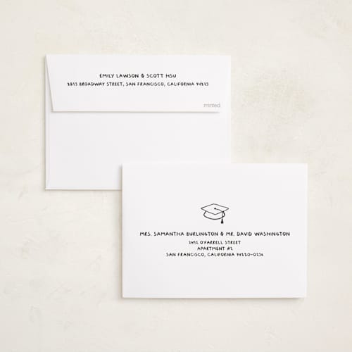 This is a butter graduation invitations with standard by Inkblot Design called outlined printing on recycled smooth signature in standard