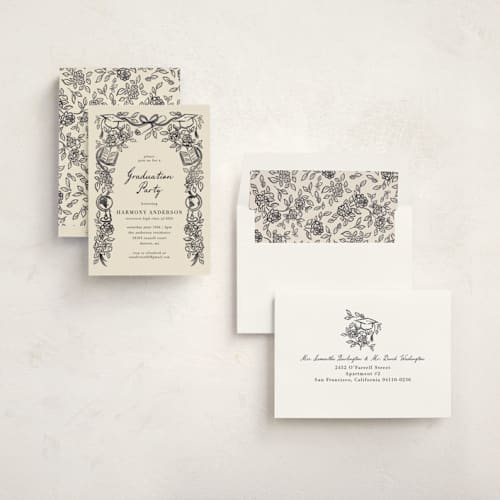 This is a ink graduation invitations with standard by Jamie Alexander called future in bloom printing on signature in standard
