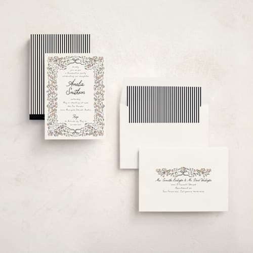 This is a peony graduation invitations with standard by Ashlee Townsend called garden grad printing on signature in standard