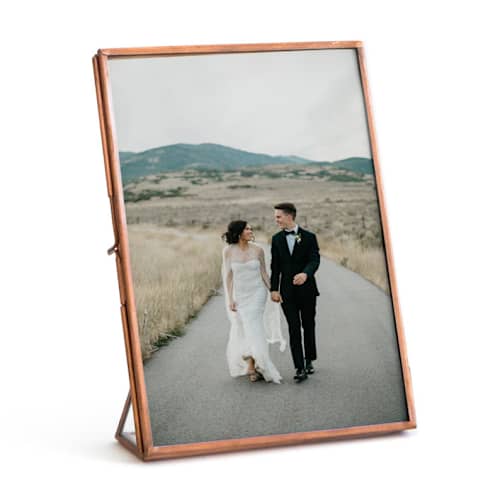 This is a copper place card holders by Minted called copper in standard