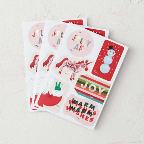 This is a bold custom stickers by Multiple Artists called modern merry in sticker