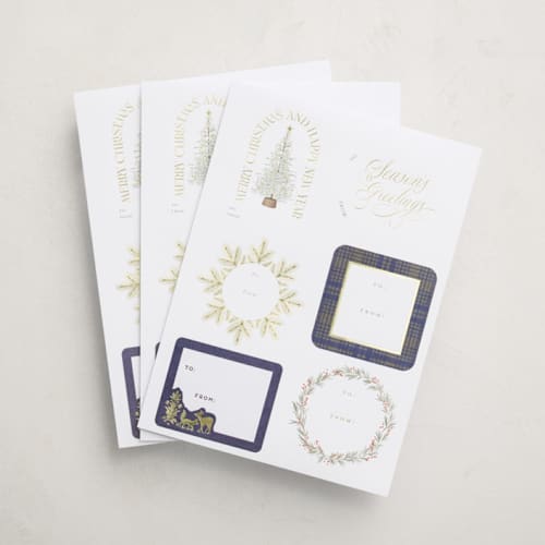 This is a multi custom stickers by Multiple Artists called winter cheer gift stickers in sticker