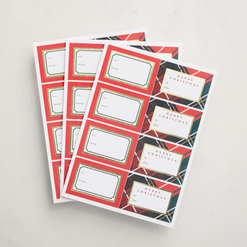 This is a multi custom stickers by Multiple Artists called classic christmas foil-pressed gift stickers in sticker