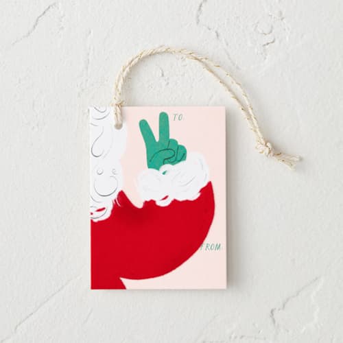 This is a santa suit gift tags by Baumbirdy called santa peace in standard