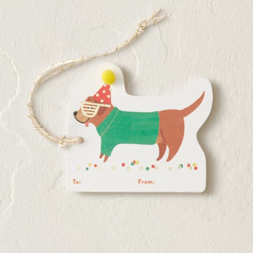 This is a bark gift tags by Itsy Belle Studio called party dog in standard
