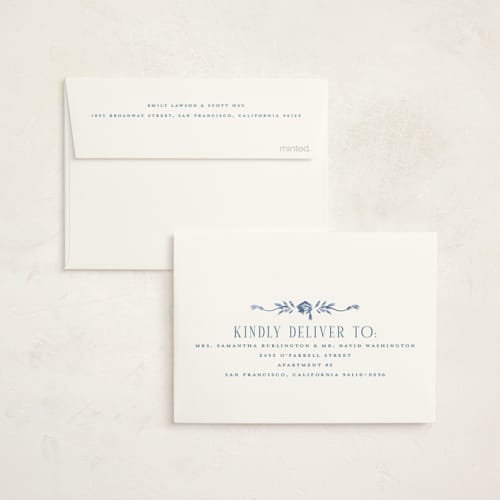 This is a indigo graduation thank you cards with standard by Petra Kern called grad crest printing on strathmore in standard
