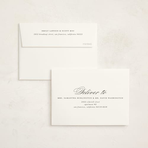This is a taupe graduation thank you cards with standard by Ashley Iwafuchi called refined grad printing on strathmore in standard