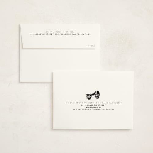 This is a ecru graduation thank you cards with standard by Morgan Kendall called grid printing on strathmore in standard
