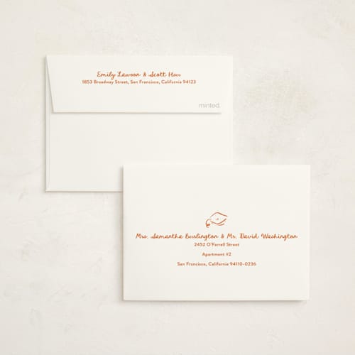 This is a mango graduation thank you cards with standard by Gwen Bedat called the edge printing on strathmore in standard