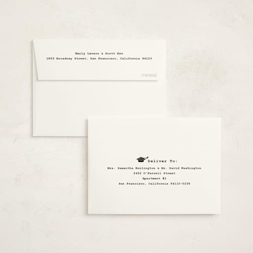 This is a silk graduation thank you cards with standard by Adelyn T. called subtle printing on strathmore in standard