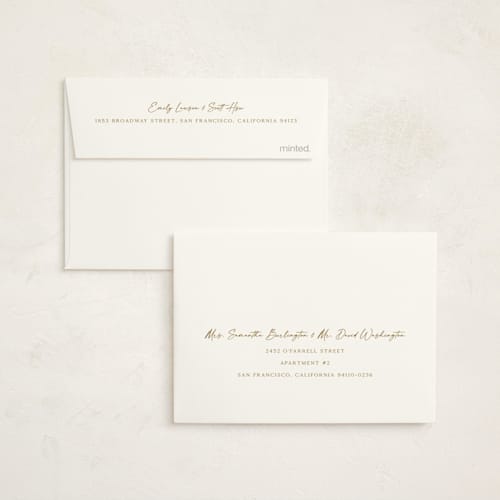 This is a snow graduation thank you cards with standard by Sarah Curry called graduate script printing on strathmore in standard
