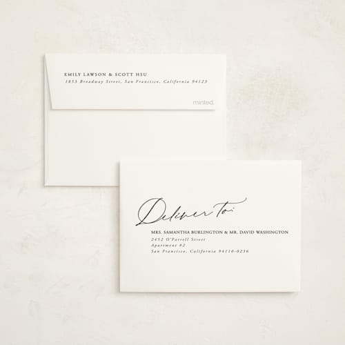 This is a obsidian graduation thank you cards with standard by Kamala Nahas called minimal script printing on strathmore in standard