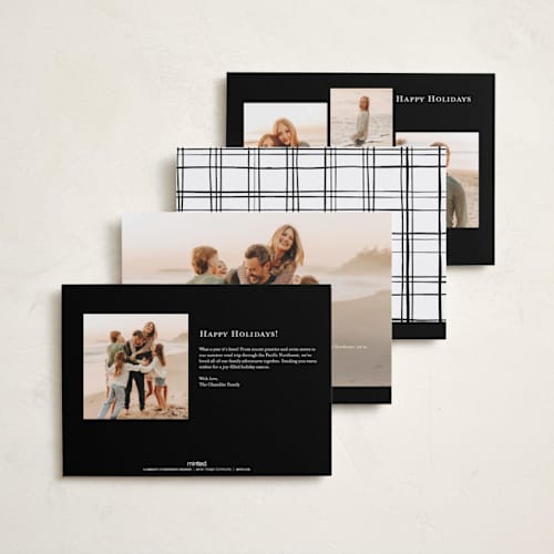 This is a cloud hanukkah cards with foil pressed by Carolyn Nicks called modern plaid printing on recycled smooth signature in standard