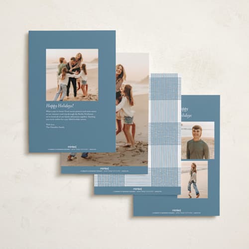 This is a ice hanukkah cards with foil pressed by AK Graphics called plaid frame printing on recycled smooth signature in standard
