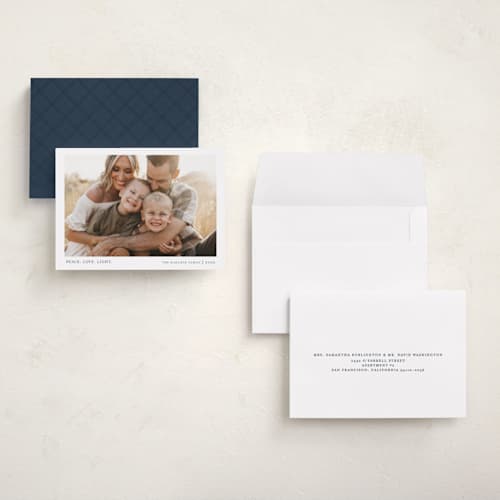 This is a blueberry pie hanukkah cards with standard by That Girl Press called tiny blessings printing on recycled smooth signature in petite