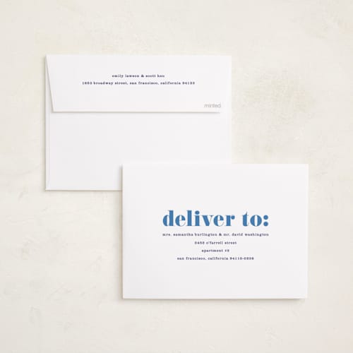 This is a denim hanukkah cards with standard by Kerry Doyle called love & light type printing on recycled smooth signature in standard