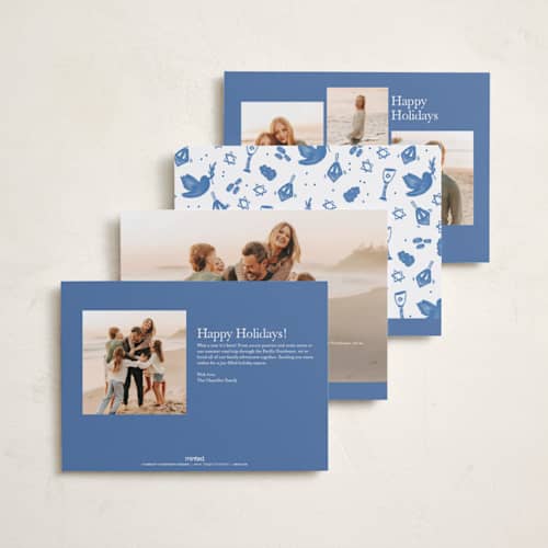 This is a winterfrost hanukkah cards with standard by Creo Study called playful hanukkah printing on recycled smooth signature in standard