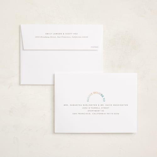This is a linen hanukkah cards with standard by Robert and Stella called mod light printing on recycled smooth signature in standard