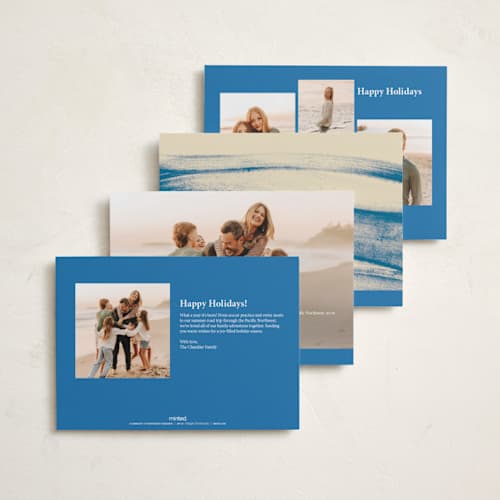 This is a sky hanukkah cards with standard by Sumak Studio called blue painting printing on recycled smooth signature in standard
