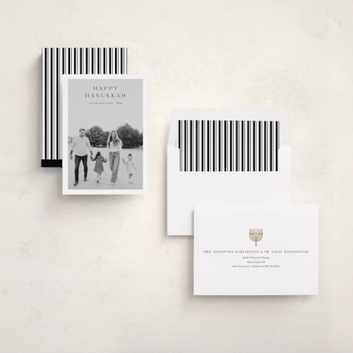 This is a onyx hanukkah cards with standard by Benita Crandall called the modernist printing on recycled smooth signature in standard