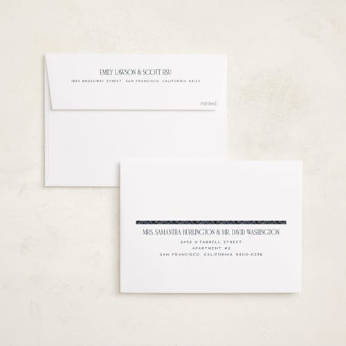 This is a navy hanukkah cards with standard by Jenna Holcomb called cozy in plaid printing on recycled smooth signature in standard