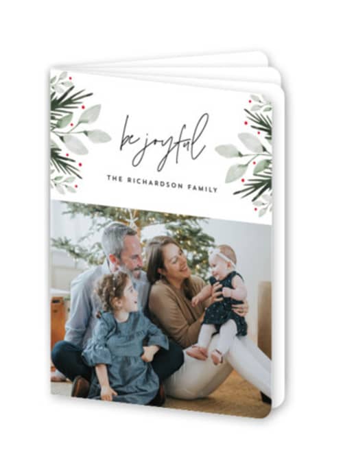 This is a winter pine holiday booklette cards with standard by Anupama called joyful florals printing on signature80 in booklette
