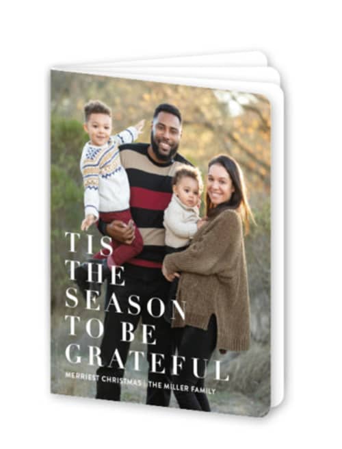 This is a snow holiday booklette cards with standard by Angela Marzuki called to be grateful printing on signature80 in booklette
