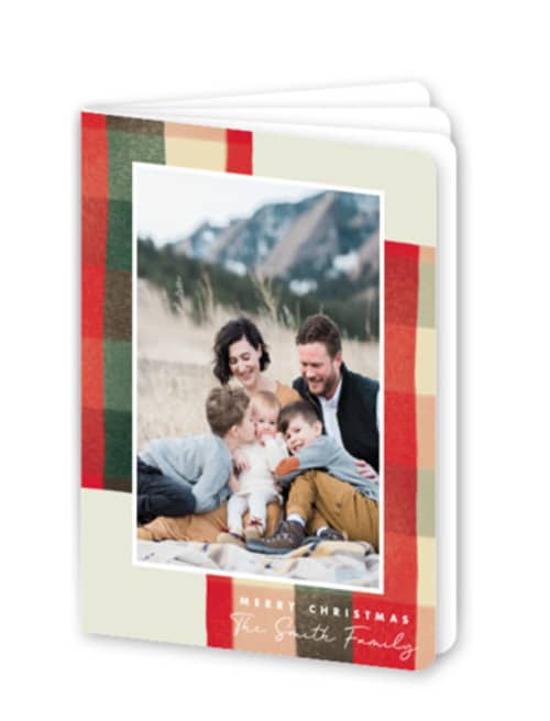 This is a cranberry holiday booklette cards with standard by Keen Peachy called warm flannel printing on signature80 in booklette