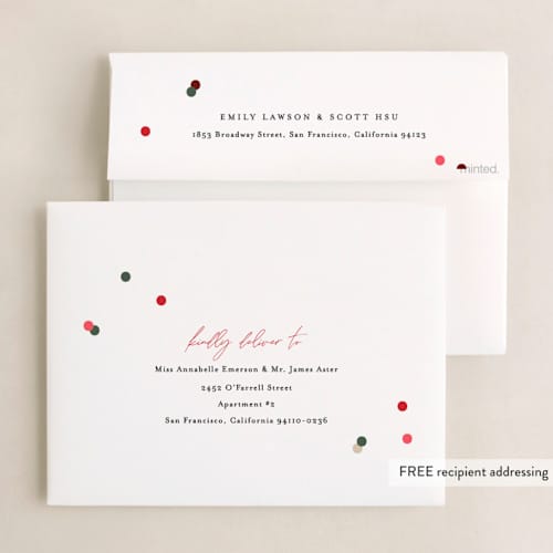 This is a gumdrops holiday booklette cards with standard by Pixel and Hank called confetti printing on signature80 in booklette