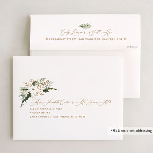 This is a pine holiday booklette cards with standard by Susan Moyal called winter holly printing on signature80 in booklette