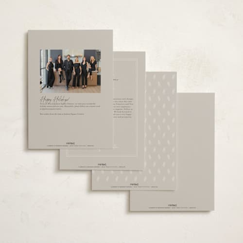 This is a tinsel business holiday cards with foil pressed by Amy Payne called joy note printing on signature in standard