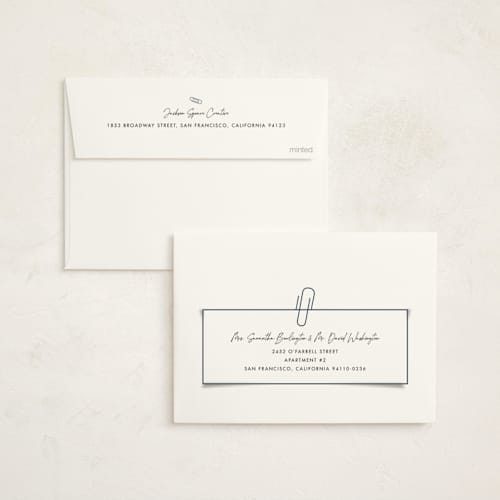This is a wintermint business holiday cards with foil pressed by Amy Payne called joy note printing on signature in standard