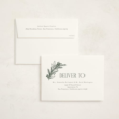 This is a forest business holiday cards with foil pressed by Michelle Taylor called gilded edge printing on signature in standard