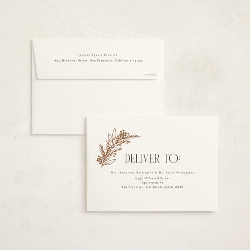 This is a oatmeal business holiday cards with foil pressed by Michelle Taylor called gilded edge printing on signature in standard